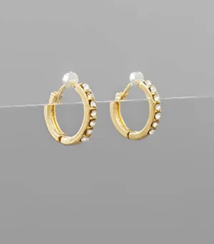 Half CZ Huggie Hoops - Gold