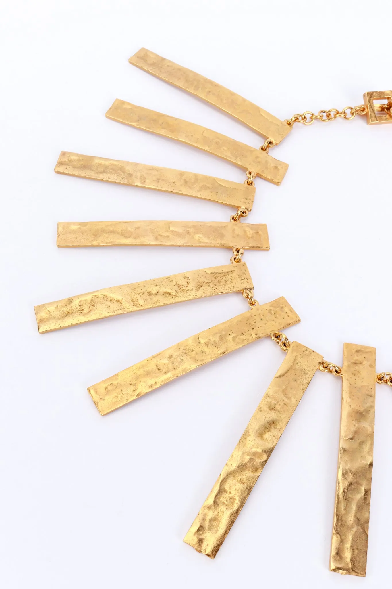 Hammered Bar Pendant Necklace & Earring Set