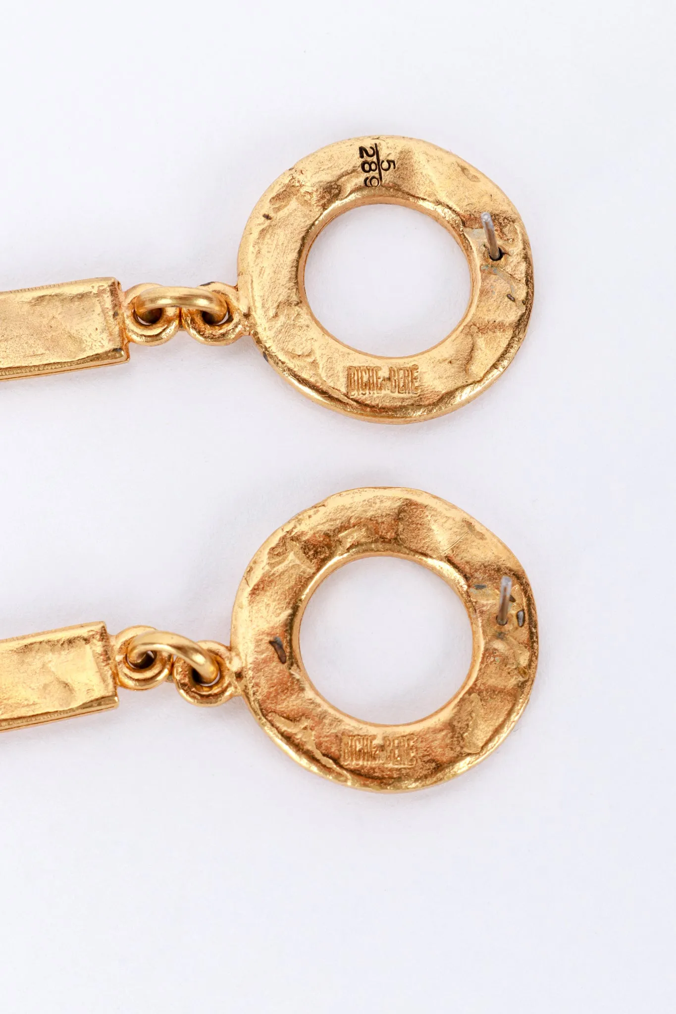 Hammered Bar Pendant Necklace & Earring Set