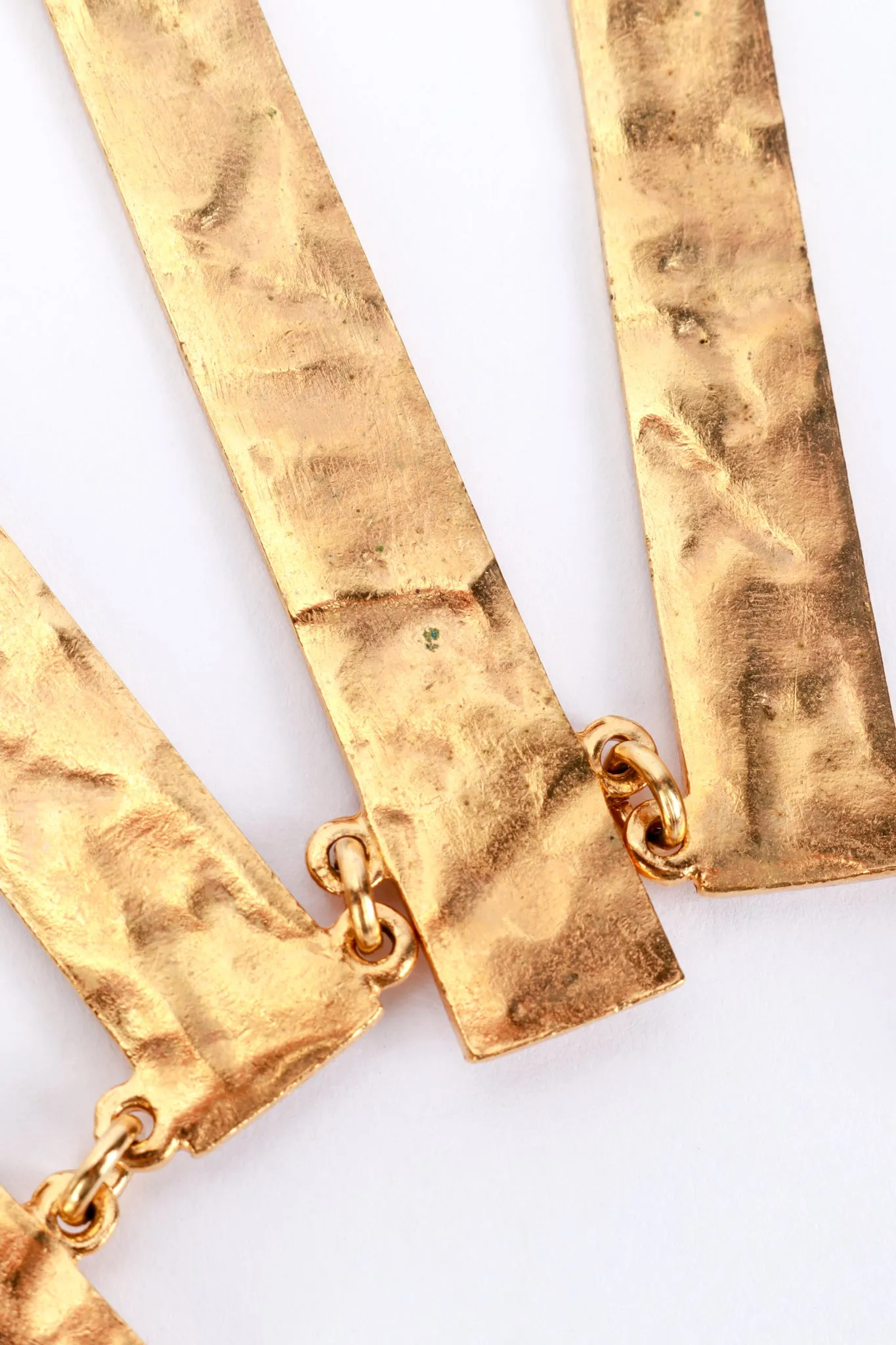 Hammered Bar Pendant Necklace & Earring Set