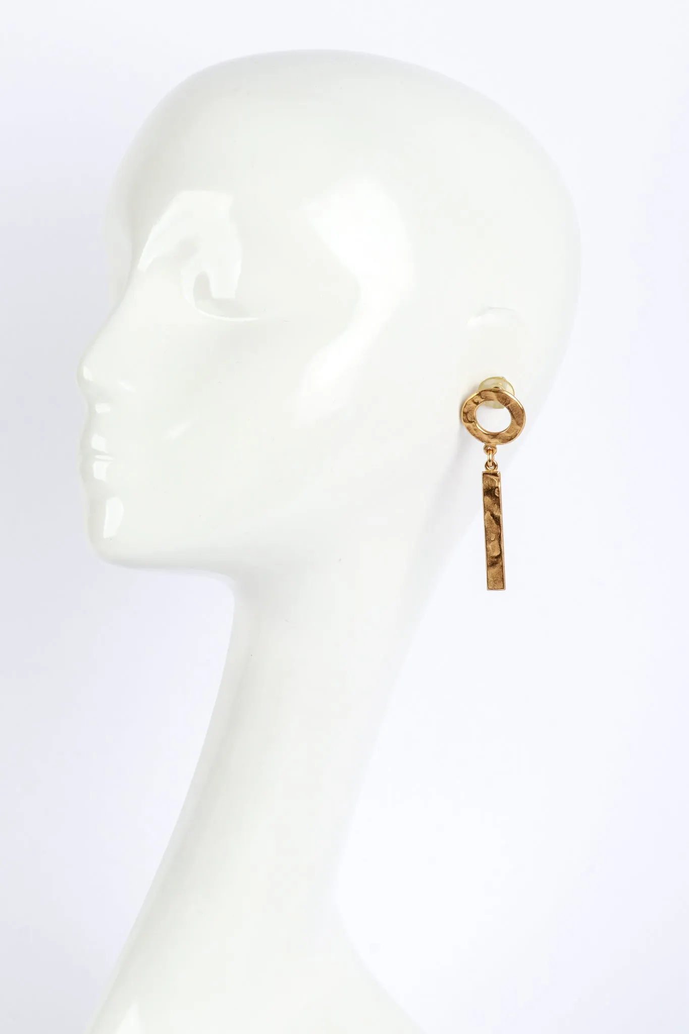 Hammered Bar Pendant Necklace & Earring Set