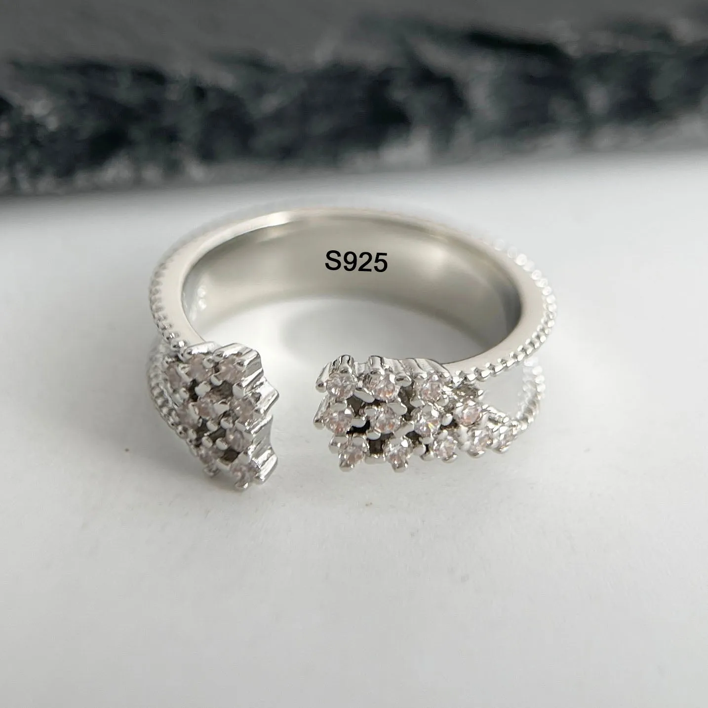 Handmade 925 Sterling Silver Minimalist Moonstone Rings Set