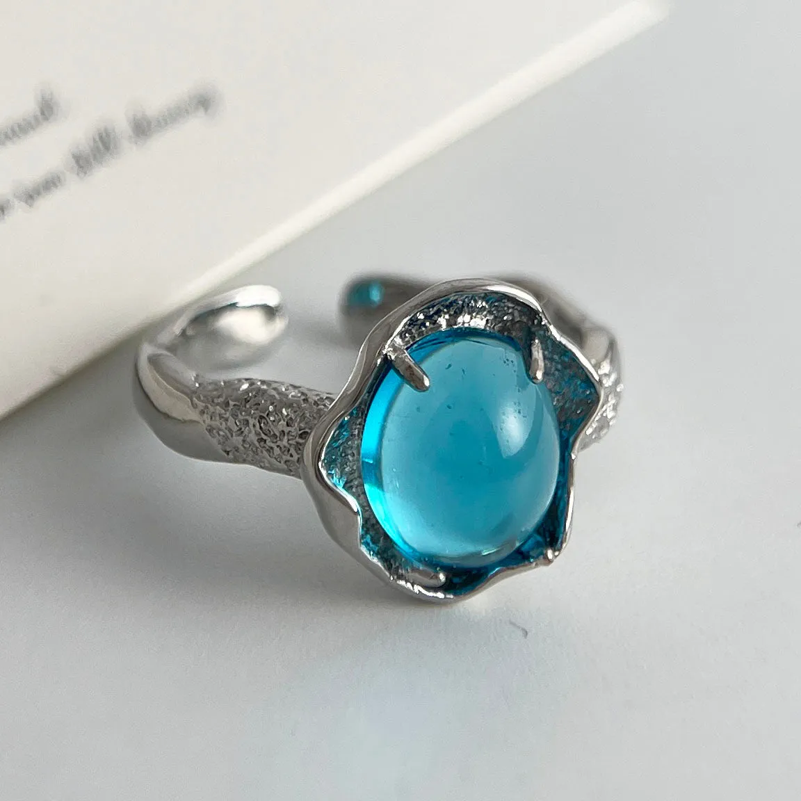 Handmade 925 Sterling Silver Minimalist Moonstone Rings Set
