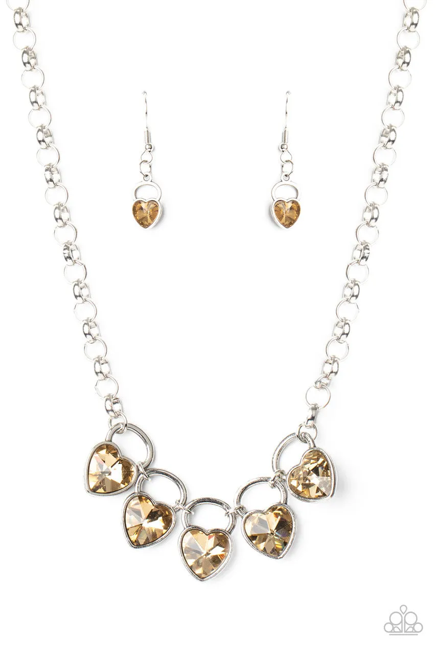 HEART on Your Heels Brown Paparazzi Necklace