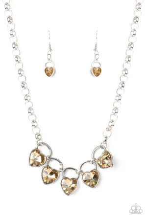 HEART on Your Heels Brown Paparazzi Necklace