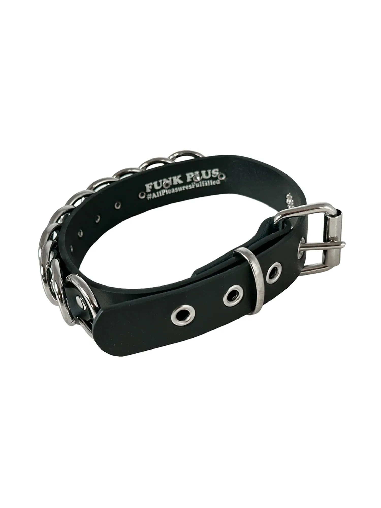 Heavy Bondage Collar With 10 O Rings
