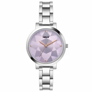 Helix By Timex Purple Round Analog Stainless Steel Watch Women -TW041HL23