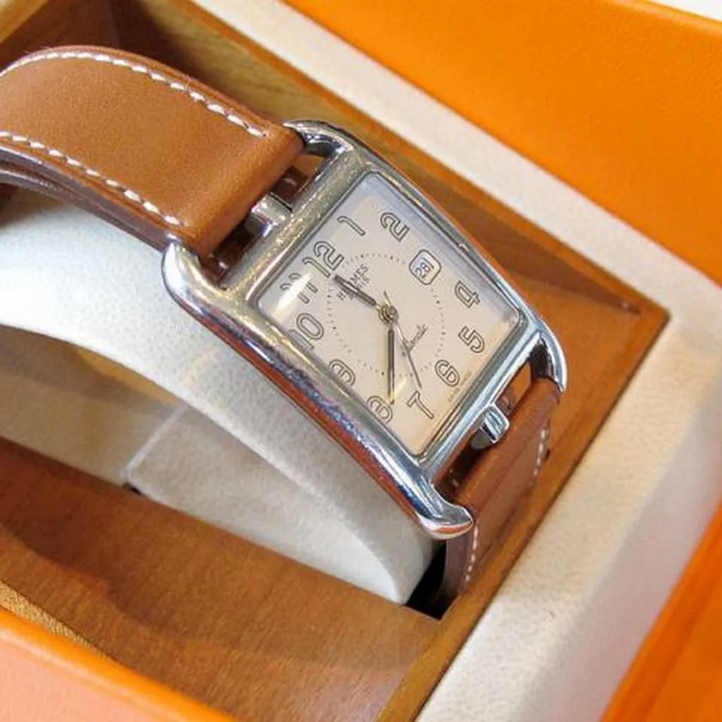 Hermes 2004 Barenia "Double Tour Automatic Cape Cod 29 mm" Watch, Mint in Box!