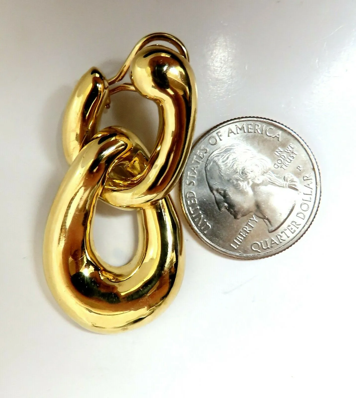 Hinge Dangle Lobe Wrap Left / Right Dangle Earrings 18 Karat