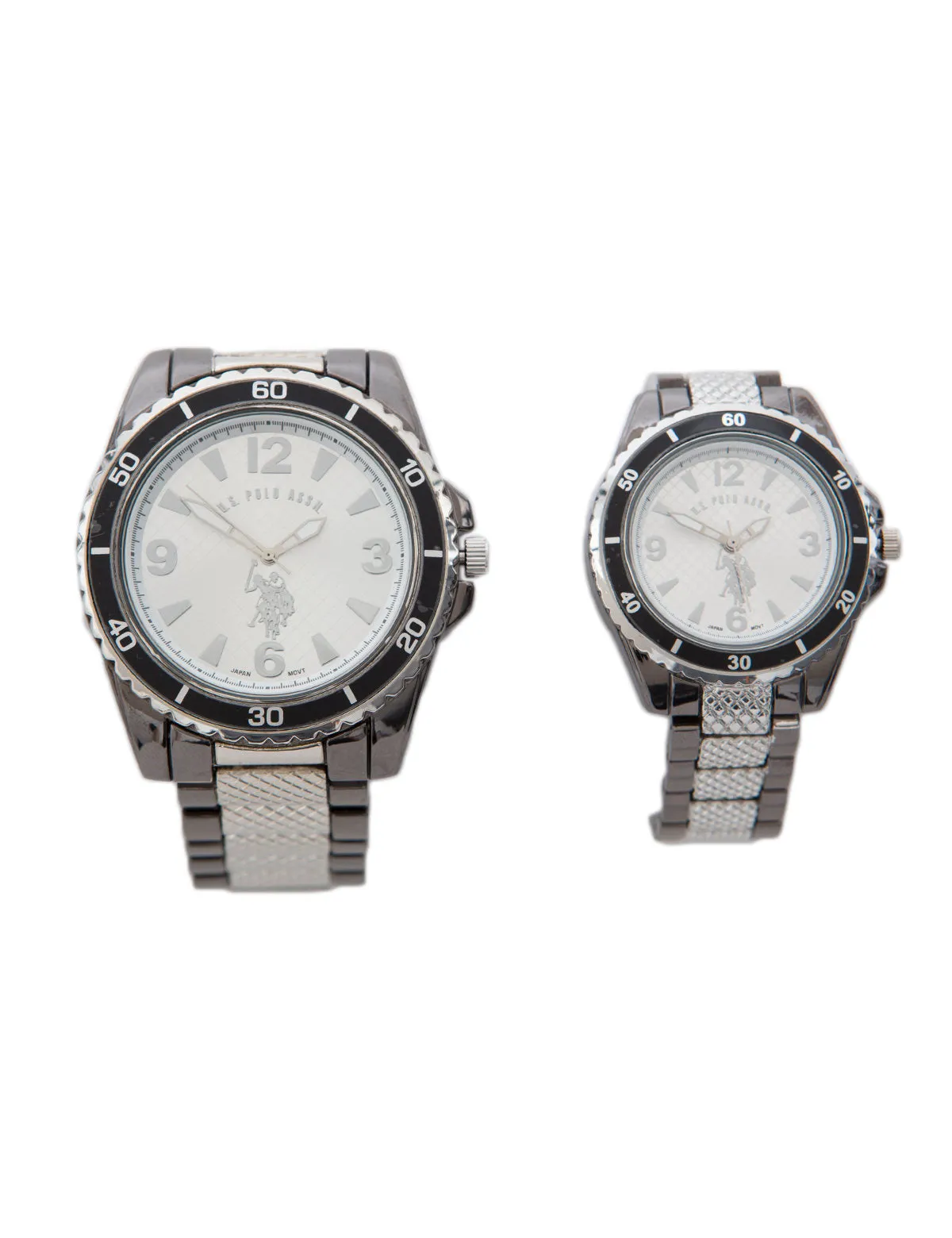 HIS AND HERS GUNMETAL WATCH SET