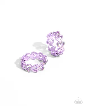 Historic Hearts - Purple (Heart) Hoop (Hinge) Earring