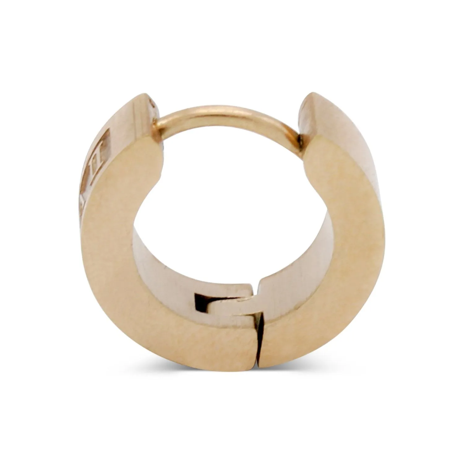 Huggie Hoop Stainless Steel Earrings with Roman Numeral Design