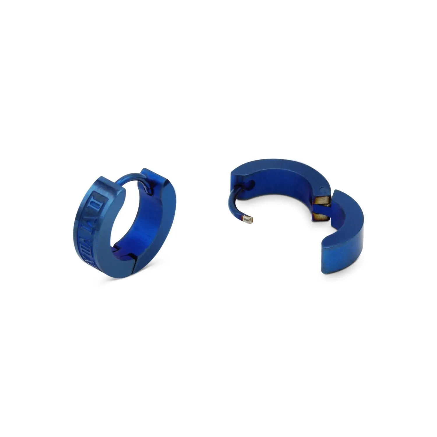 Huggie Hoop Stainless Steel Earrings with Roman Numeral Design