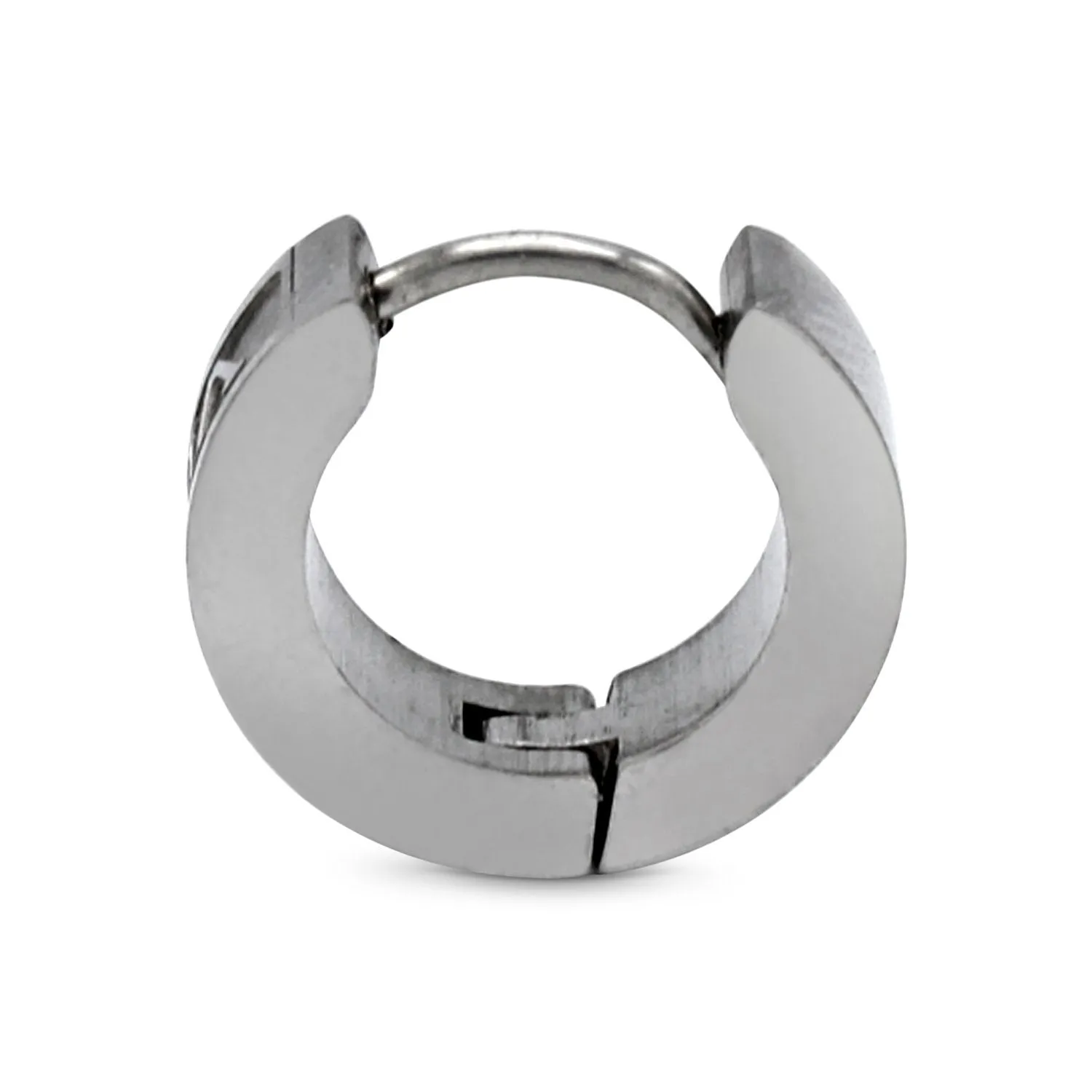Huggie Hoop Stainless Steel Earrings with Roman Numeral Design