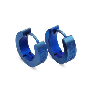 Huggie Hoop Stainless Steel Earrings with Roman Numeral Design