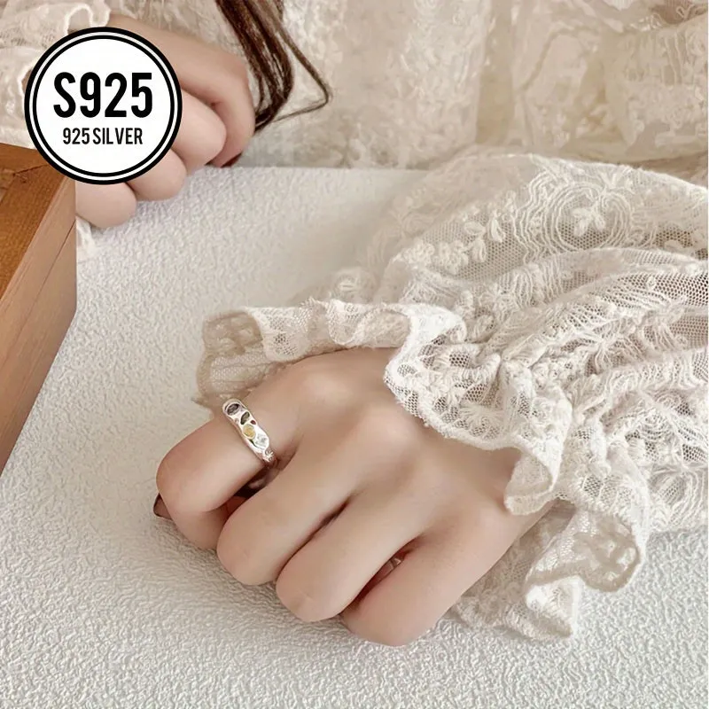 Hypoallergenic Retro Geometry Ring Adjustable Mother's Gift