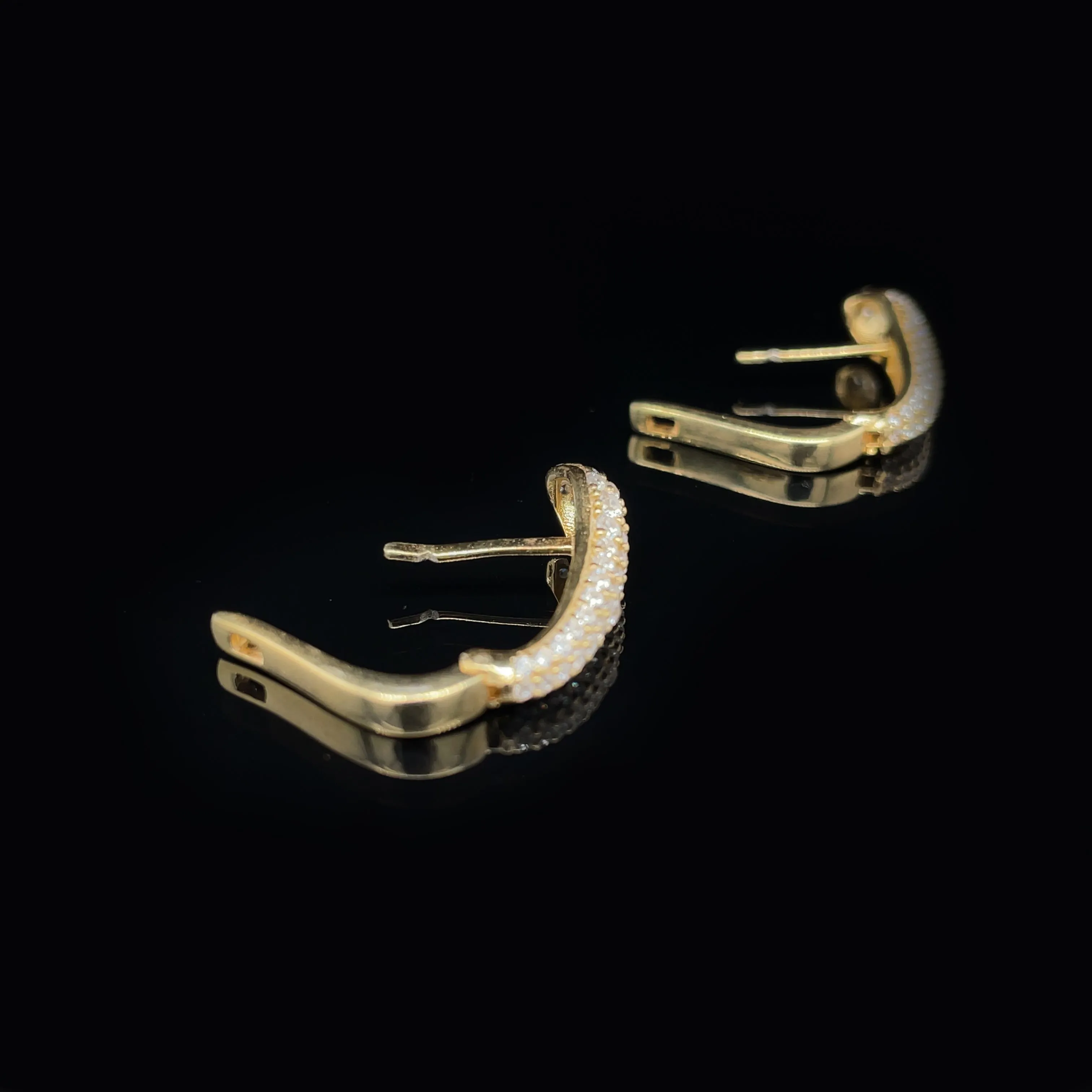 Iced Out Snake Hoop Earrings in Sterling Silver
