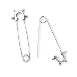 Ignitor Spiked Safety Pin Earrings