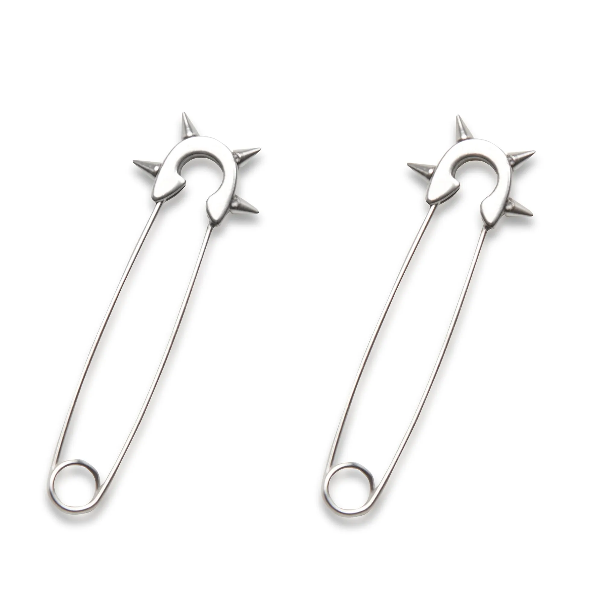 Ignitor Spiked Safety Pin Earrings