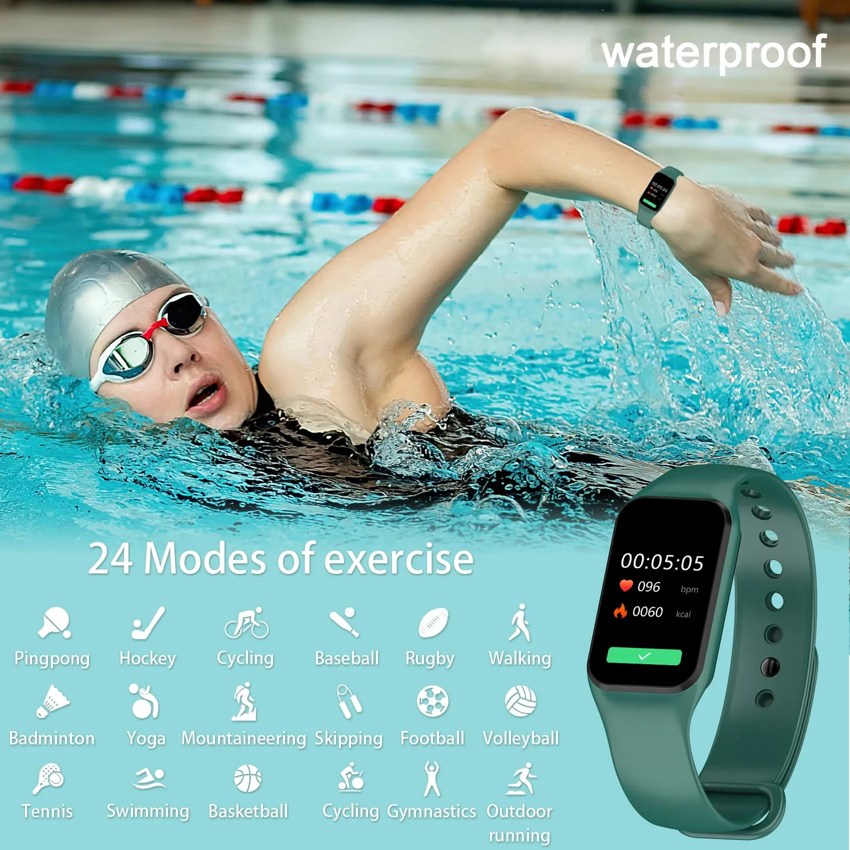 IOWODO 1.47" HD Smart Watch for Men Women Calorie Counting Sleep Monitor Smartwatch Pedometer Fitness Watch with Heart Rate SpO2