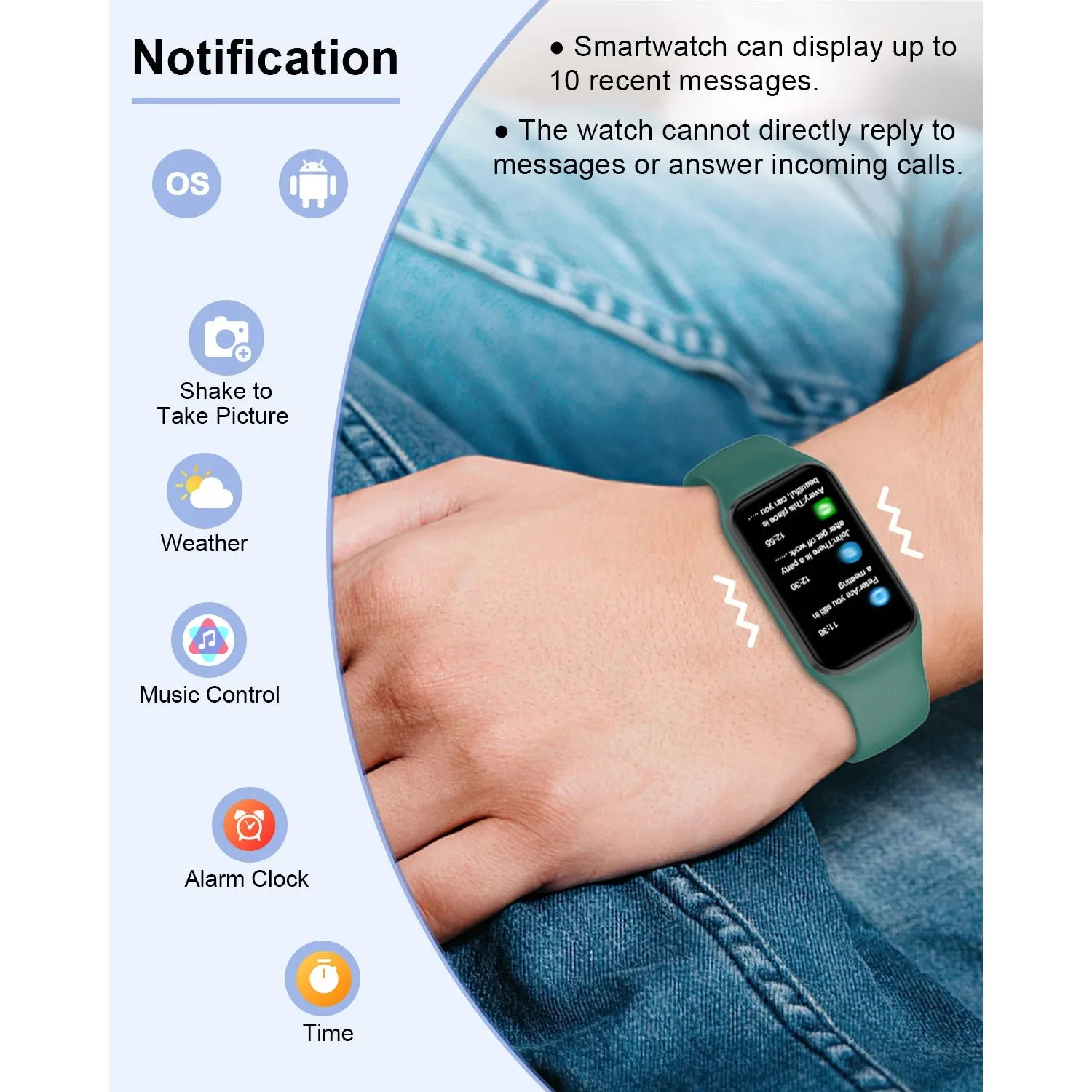 IOWODO 1.47" HD Smart Watch for Men Women Calorie Counting Sleep Monitor Smartwatch Pedometer Fitness Watch with Heart Rate SpO2