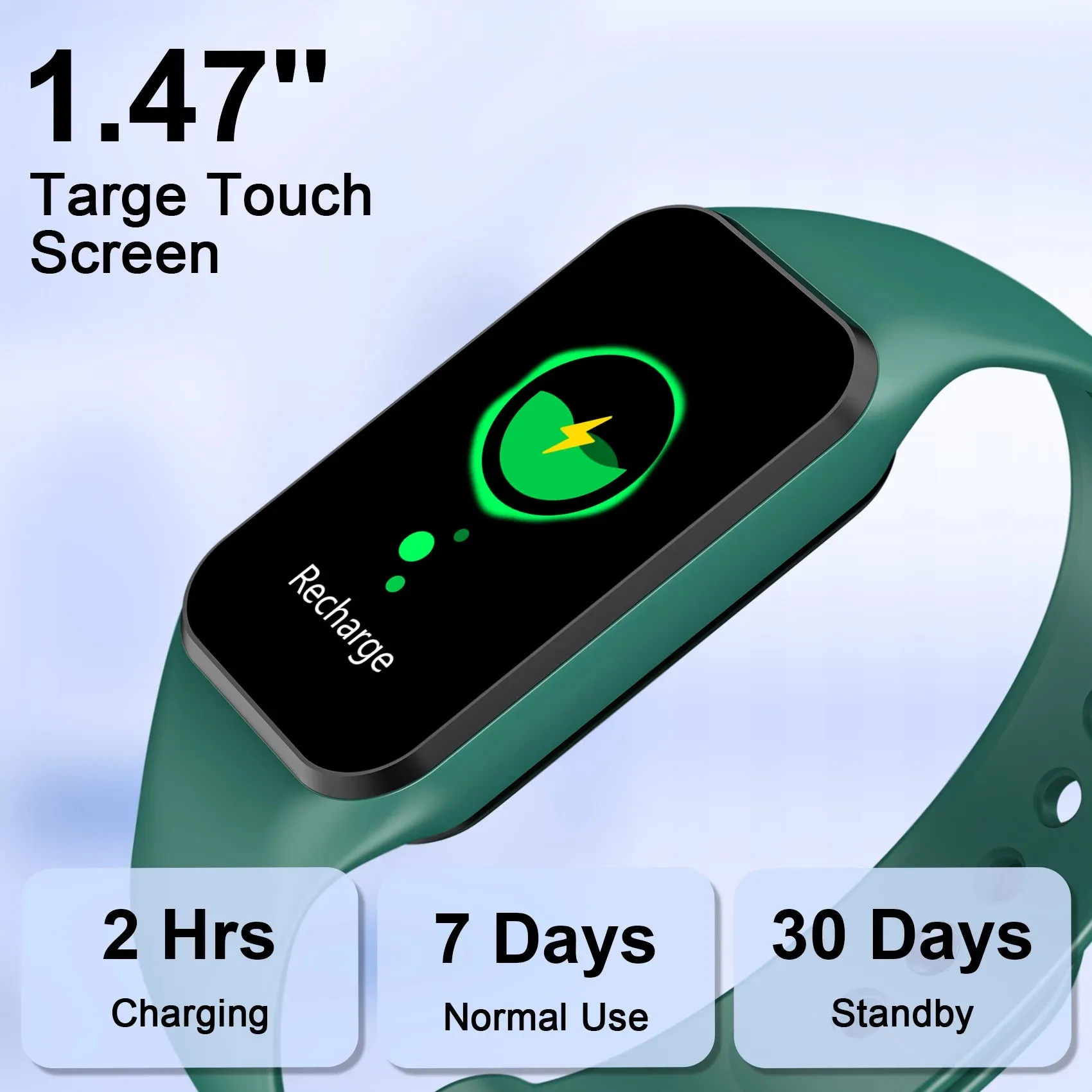 IOWODO 1.47" HD Smart Watch for Men Women Calorie Counting Sleep Monitor Smartwatch Pedometer Fitness Watch with Heart Rate SpO2