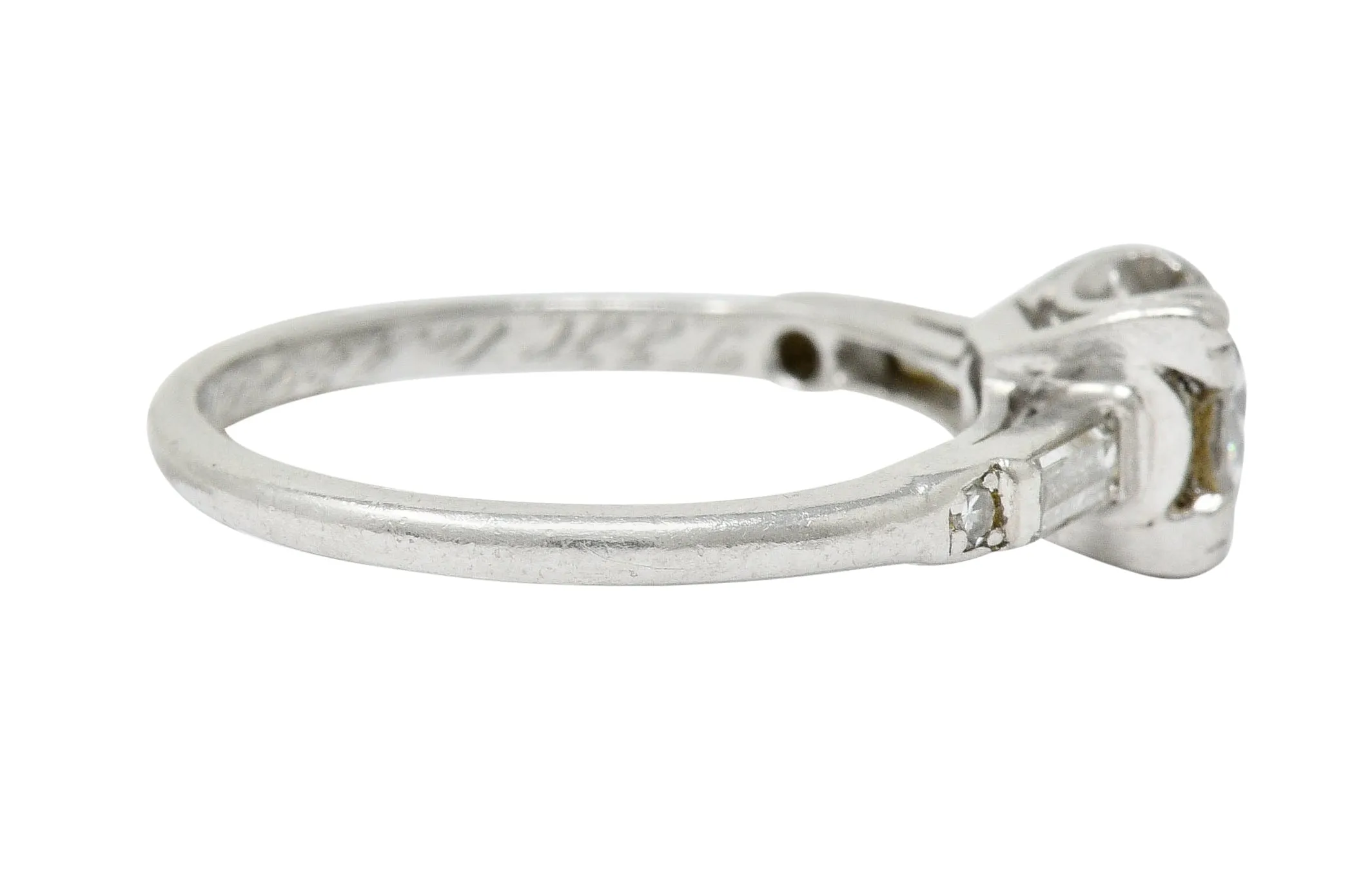 Jabel Late Art Deco 0.83 CTW Diamond Platinum Engagement Ring