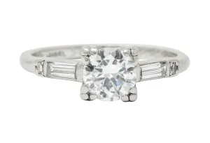 Jabel Late Art Deco 0.83 CTW Diamond Platinum Engagement Ring