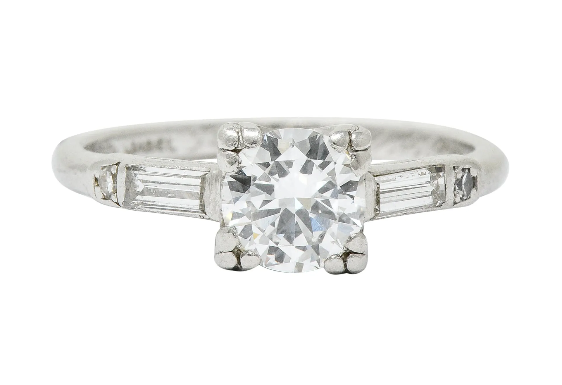 Jabel Late Art Deco 0.83 CTW Diamond Platinum Engagement Ring
