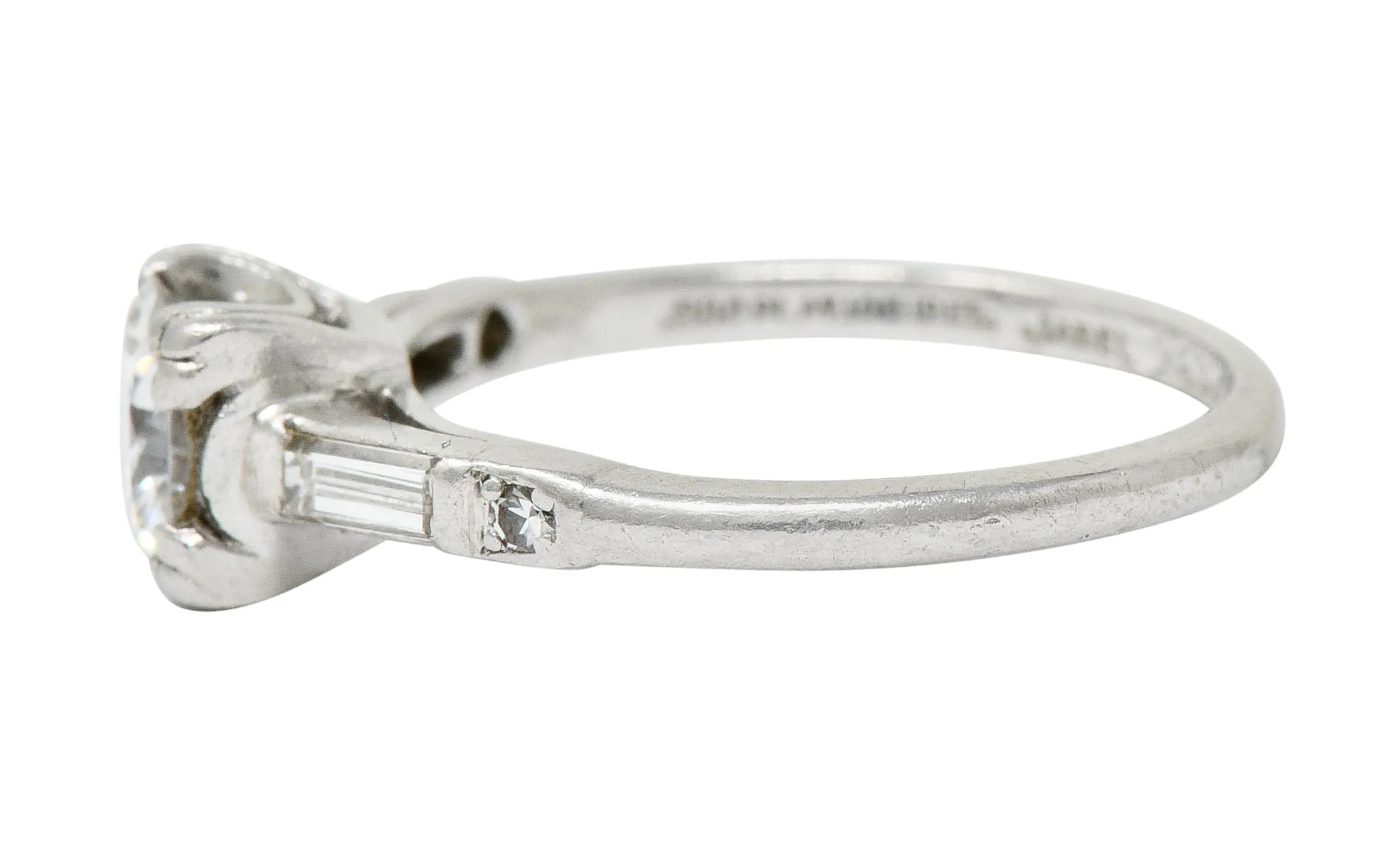 Jabel Late Art Deco 0.83 CTW Diamond Platinum Engagement Ring