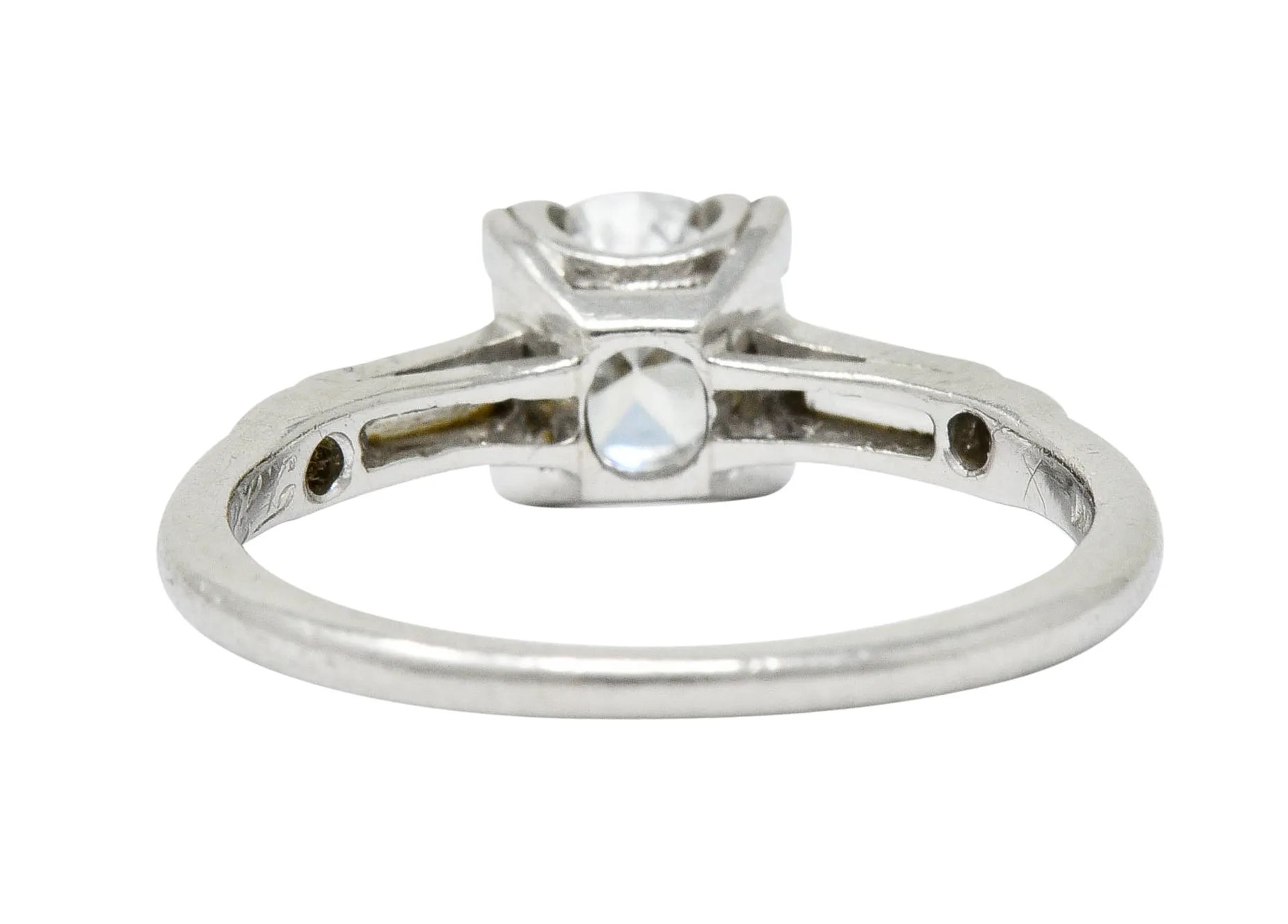 Jabel Late Art Deco 0.83 CTW Diamond Platinum Engagement Ring