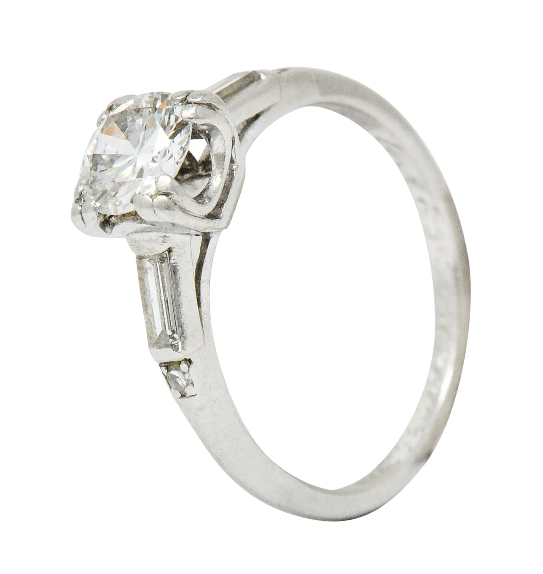 Jabel Late Art Deco 0.83 CTW Diamond Platinum Engagement Ring