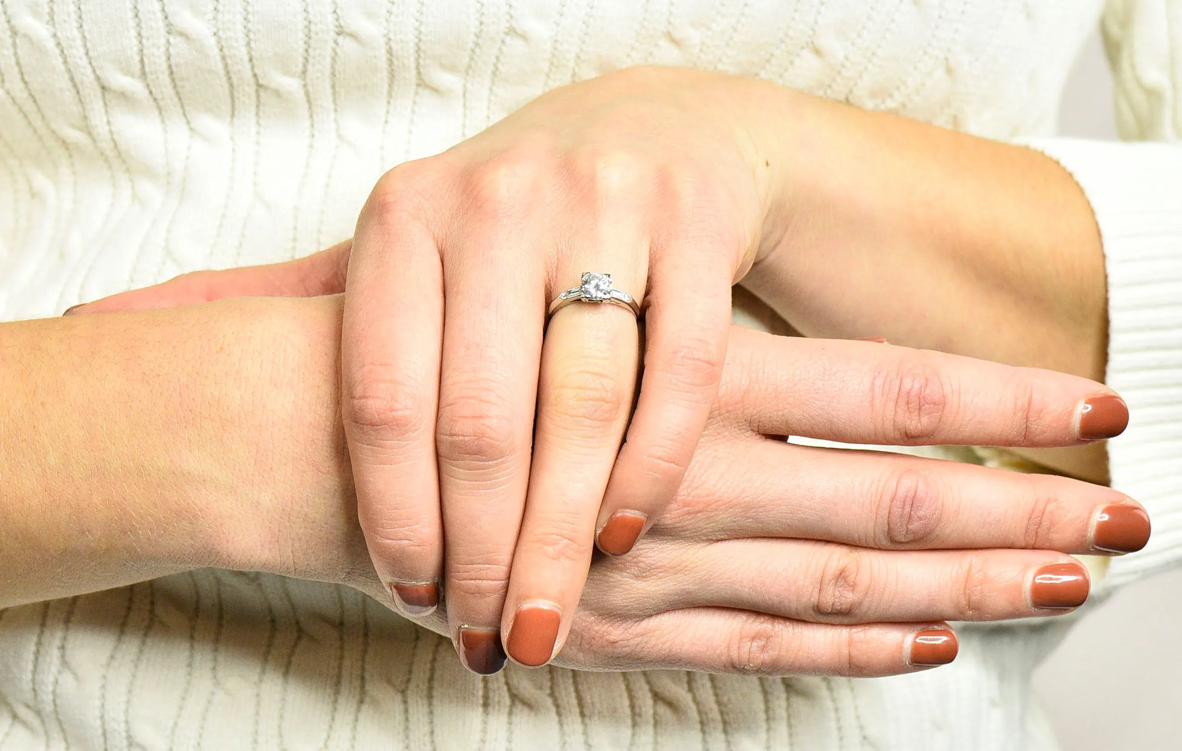 Jabel Late Art Deco 0.83 CTW Diamond Platinum Engagement Ring