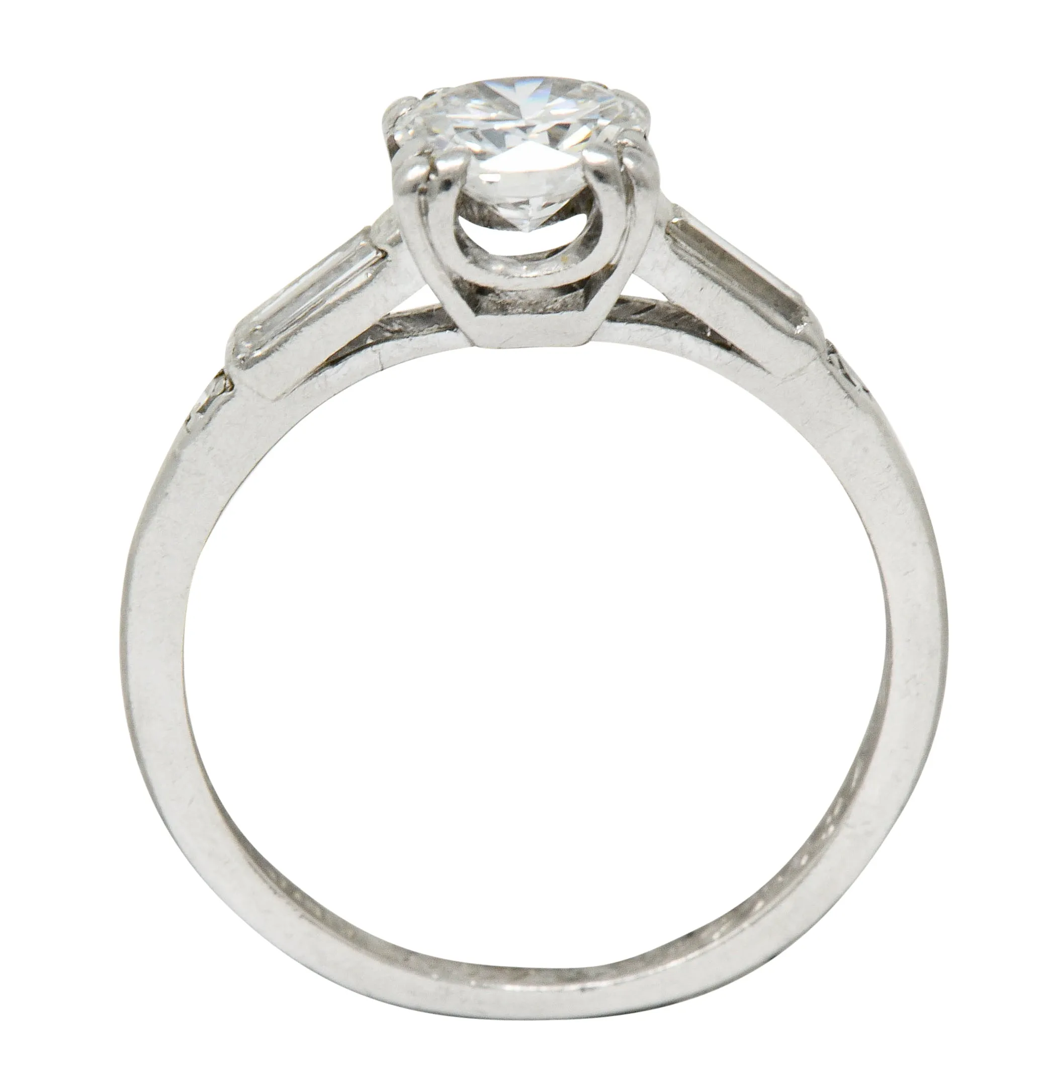 Jabel Late Art Deco 0.83 CTW Diamond Platinum Engagement Ring