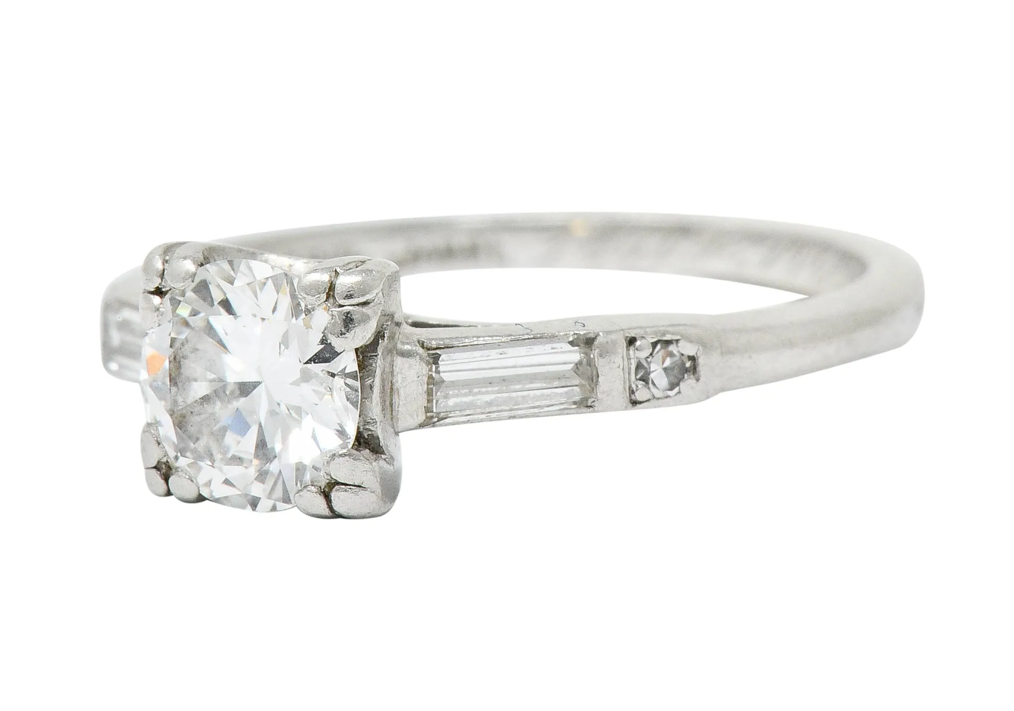 Jabel Late Art Deco 0.83 CTW Diamond Platinum Engagement Ring