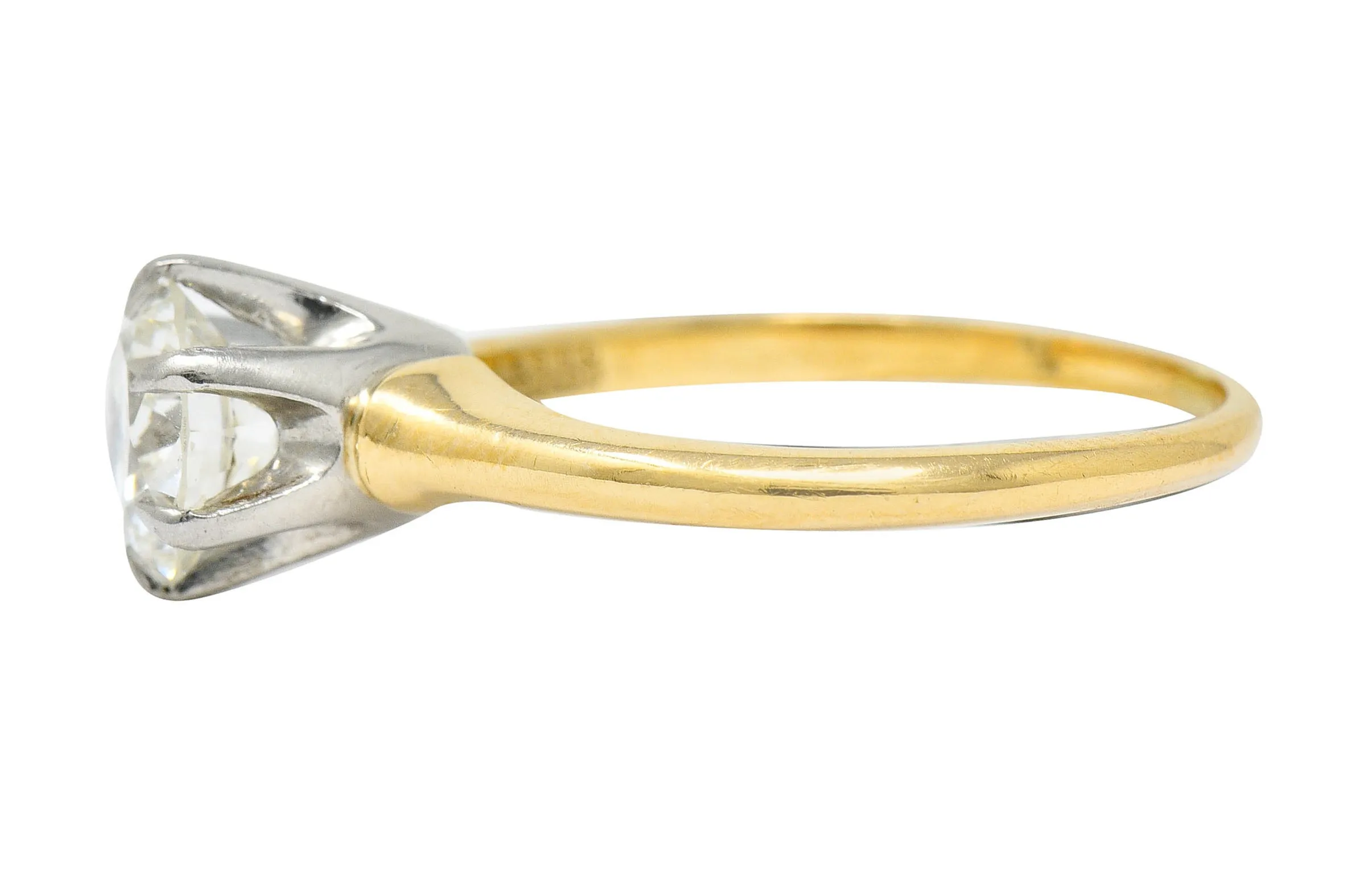 J.E. Caldwell 1.19 CTW Diamond 14 Karat Two-Tone Solitaire Engagement Ring GIA