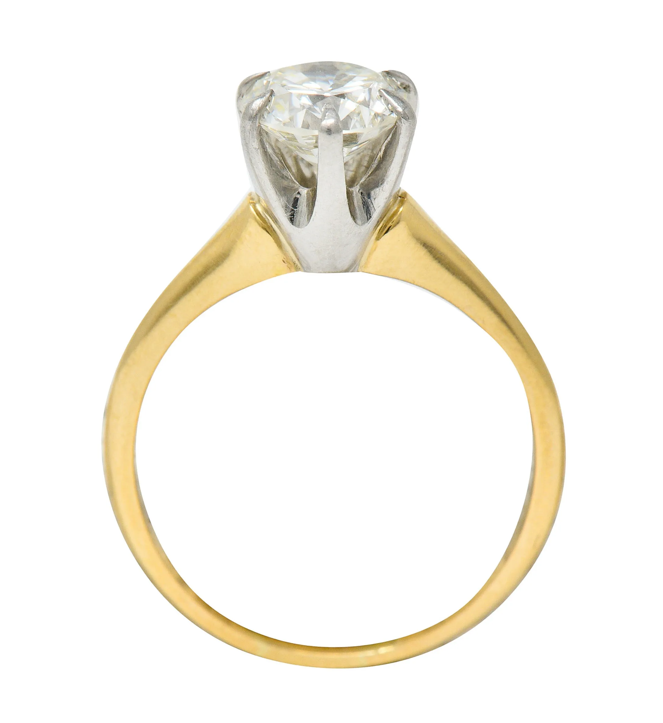 J.E. Caldwell 1.19 CTW Diamond 14 Karat Two-Tone Solitaire Engagement Ring GIA