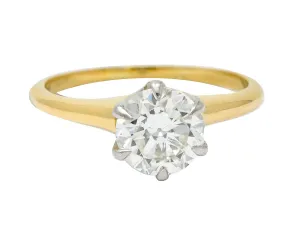 J.E. Caldwell 1.19 CTW Diamond 14 Karat Two-Tone Solitaire Engagement Ring GIA
