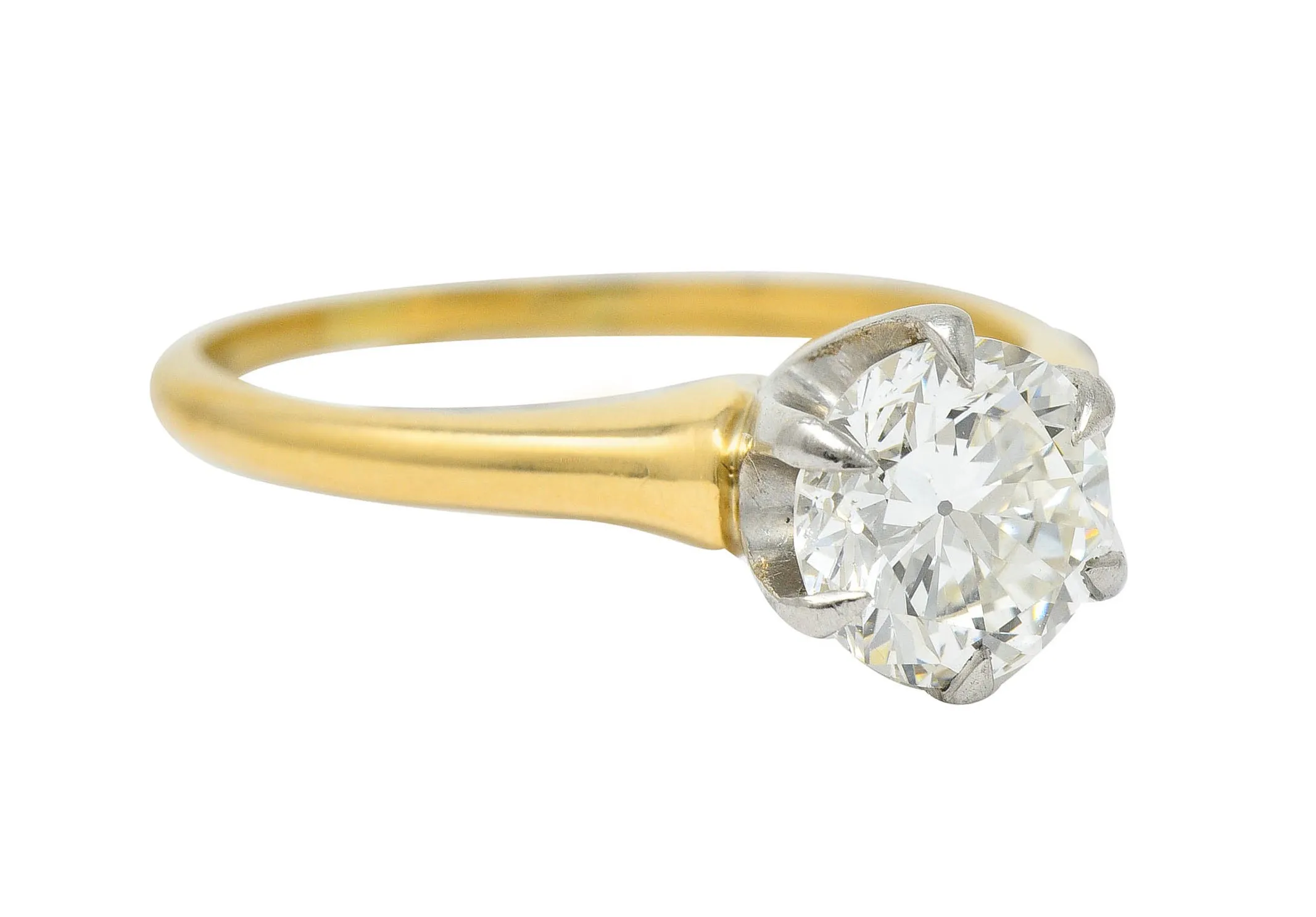 J.E. Caldwell 1.19 CTW Diamond 14 Karat Two-Tone Solitaire Engagement Ring GIA