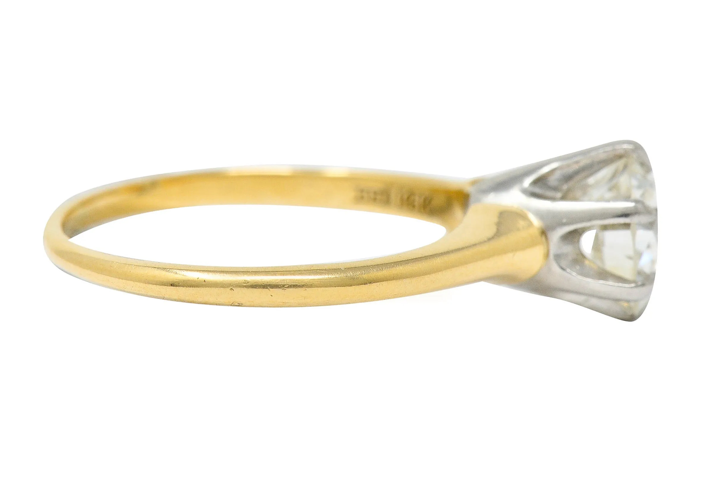 J.E. Caldwell 1.19 CTW Diamond 14 Karat Two-Tone Solitaire Engagement Ring GIA