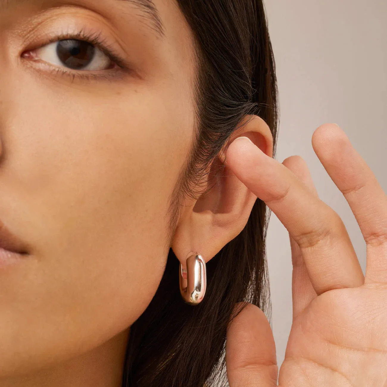 Jenny Bird - Puffy U-Link Earrings (Silver)