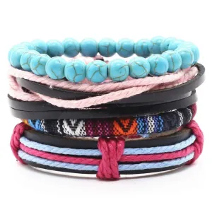 Jonathan 4 Pcs Leather Bracelets Set