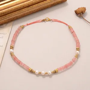 Kawaii Colorful Stone Beads Necklace 🌈✨ Perfect Gift for Girls & Women 💖 Acero Inoxidable
