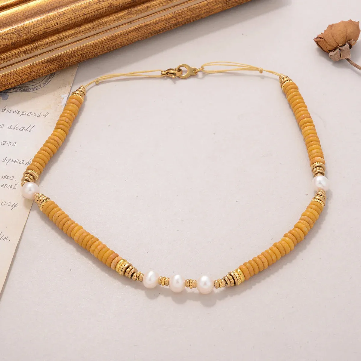 Kawaii Colorful Stone Beads Necklace 🌈✨ Perfect Gift for Girls & Women 💖 Acero Inoxidable
