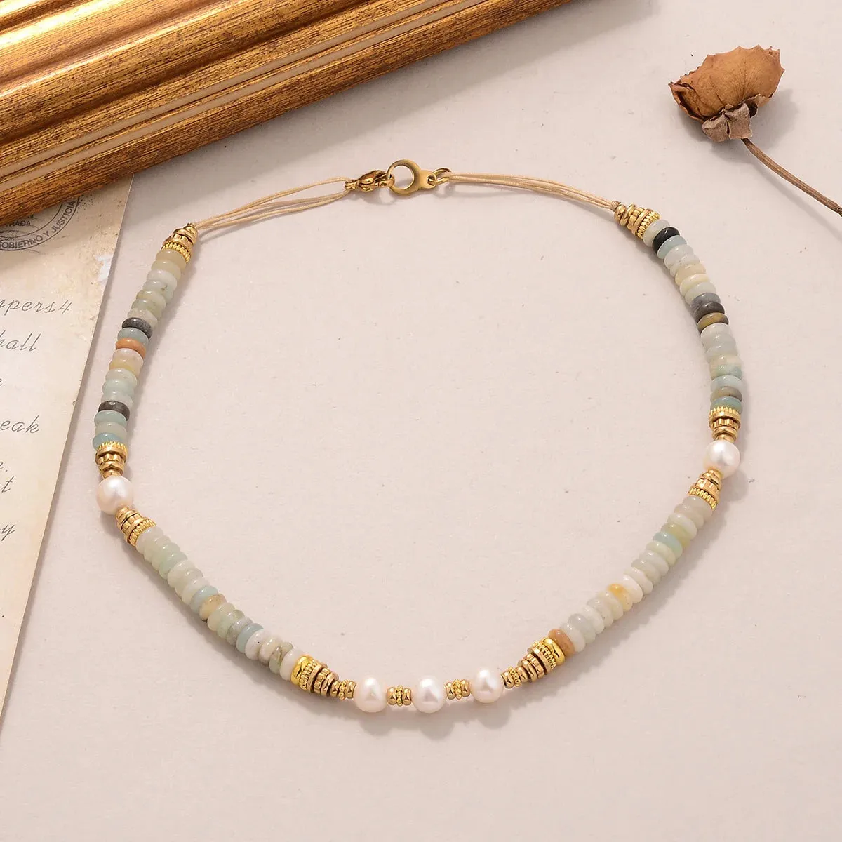 Kawaii Colorful Stone Beads Necklace 🌈✨ Perfect Gift for Girls & Women 💖 Acero Inoxidable