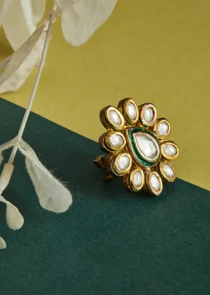 Kundan Meena Finger Ring
