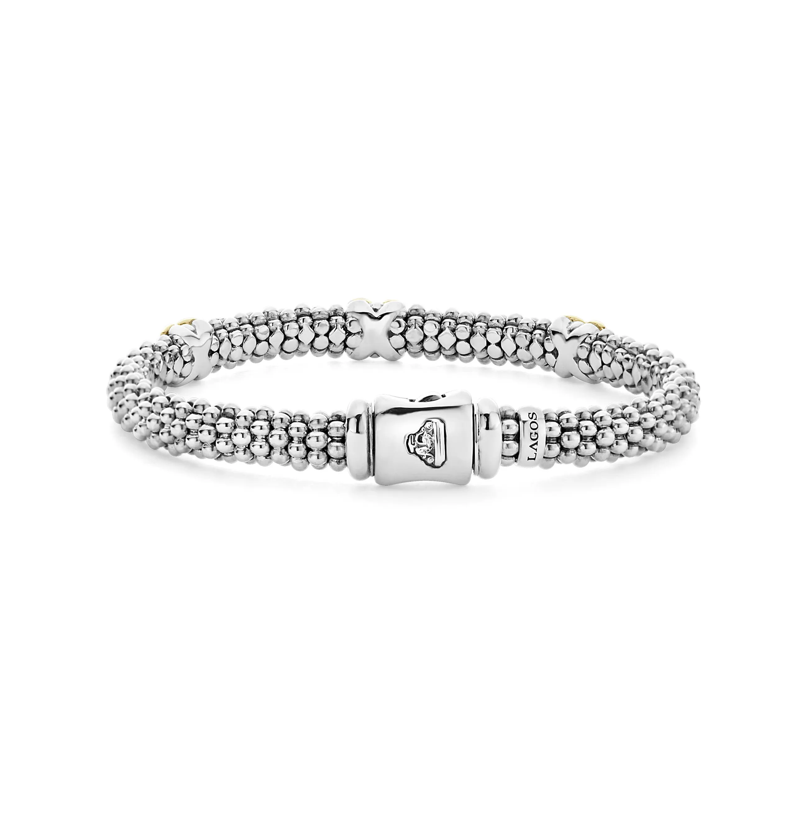 LAGOS Signature Caviar 6mm three Station X Caviar Bracelet