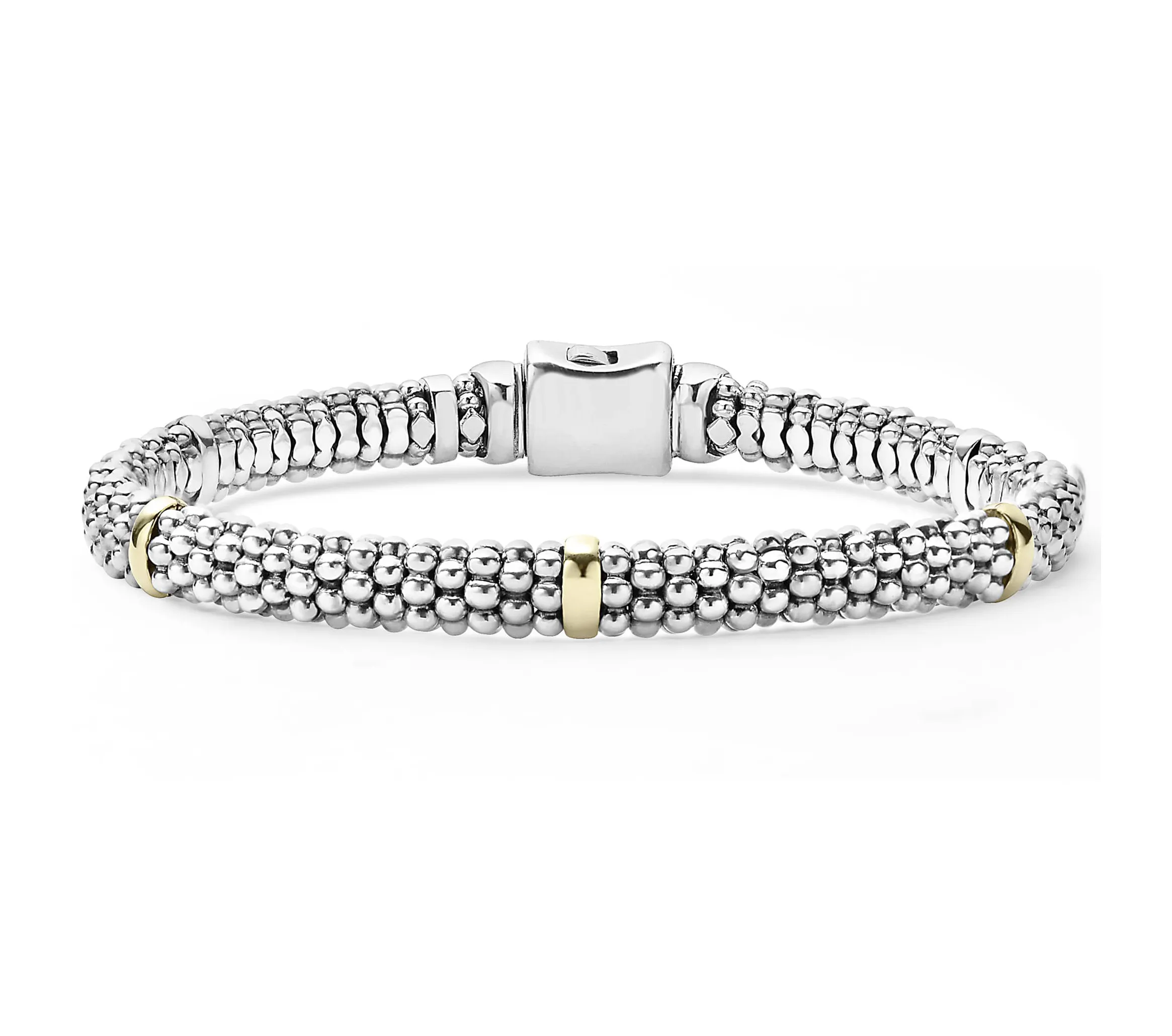 LAGOS Signature Caviar Five Gold Station Bracelet