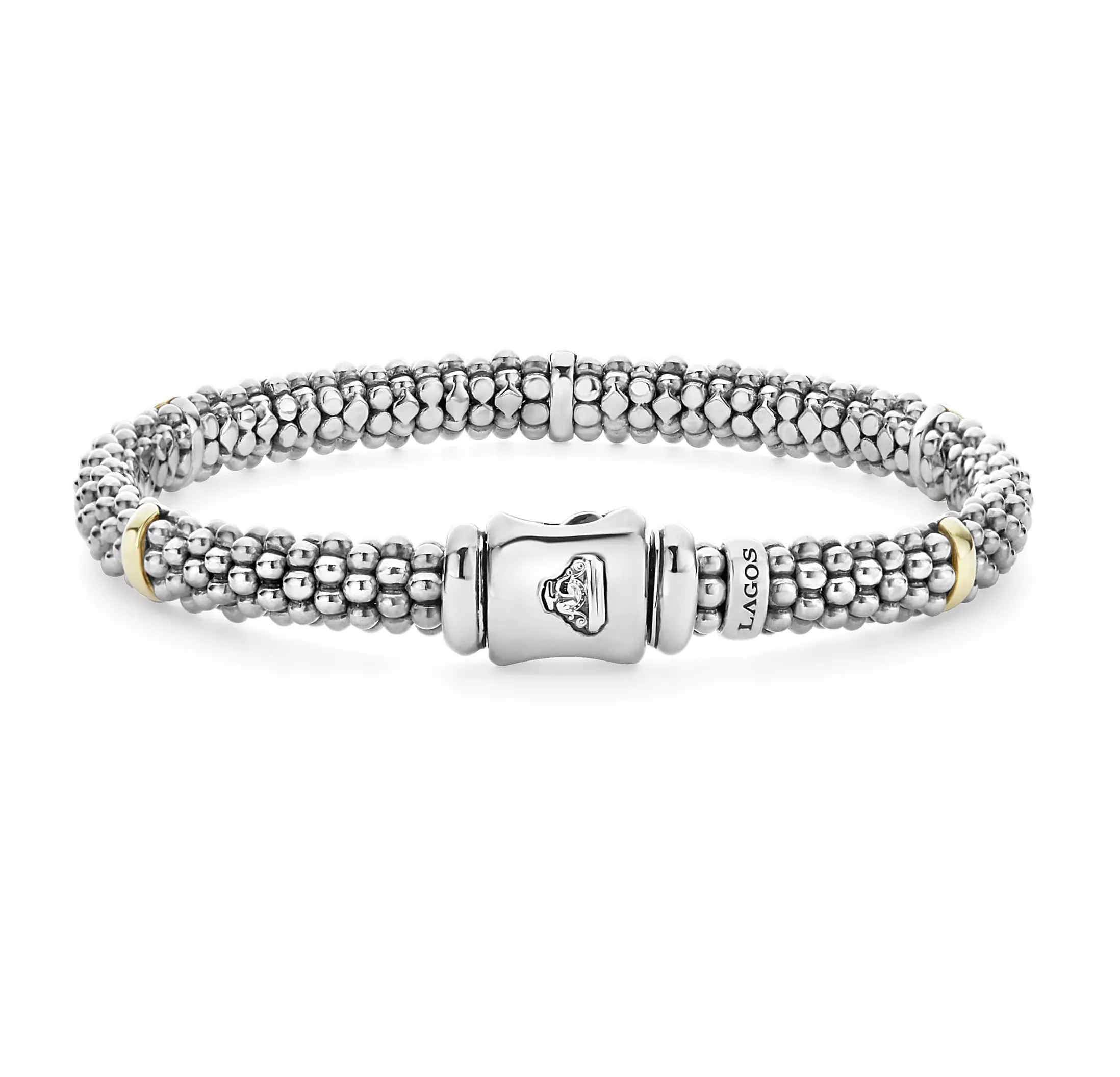 LAGOS Signature Caviar Five Gold Station Bracelet