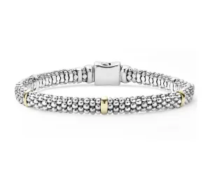 LAGOS Signature Caviar Five Gold Station Bracelet